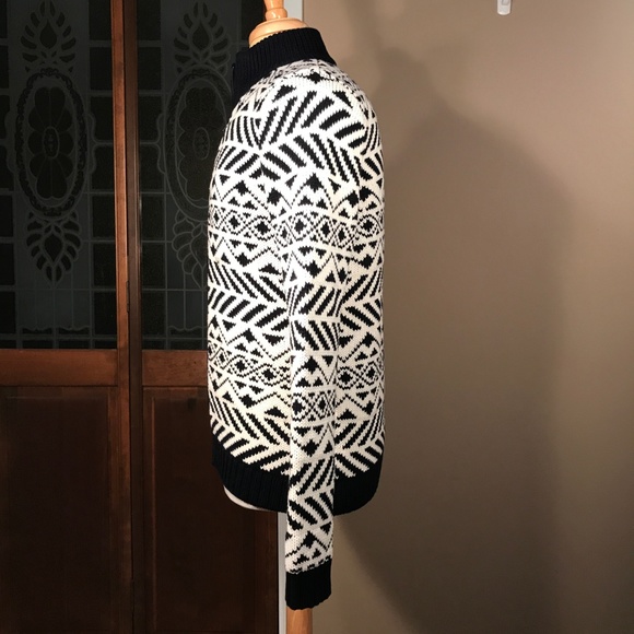 NWT - Express Fair Isle Zip-Up Mock Neck Cardigan - Picture 2 of 7